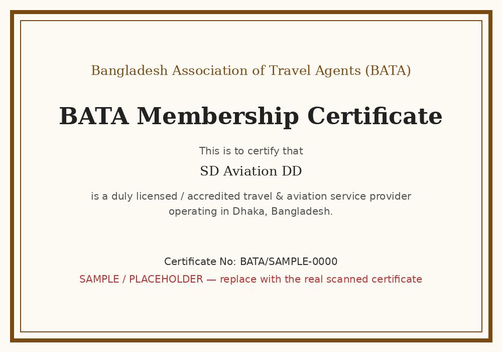 BATA Membership Certificate
